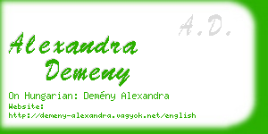 alexandra demeny business card