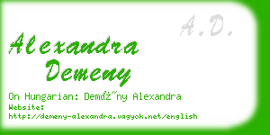 alexandra demeny business card